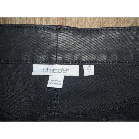 Chico’s Faux Leather Midi Pencil Skirt Black Mid Rise Size 0.5 Women’s Size 6 - Picture 4 of 11